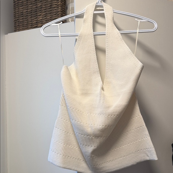 RW&CO. Tops - RW&CO. Cream Halter Knit Tank Top